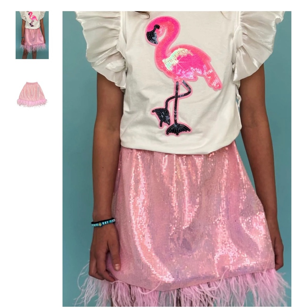 Lola + The Boys Pink Sequin Skirt